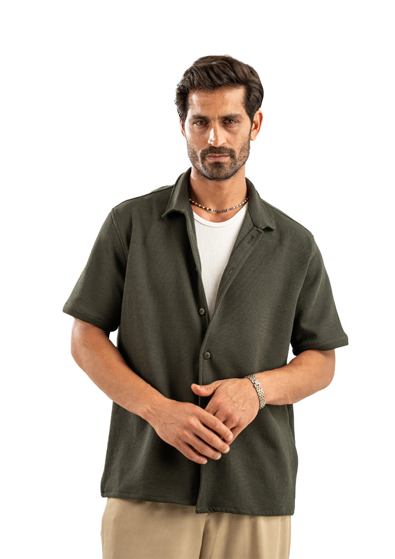 OLIVE COTTON SHIRT